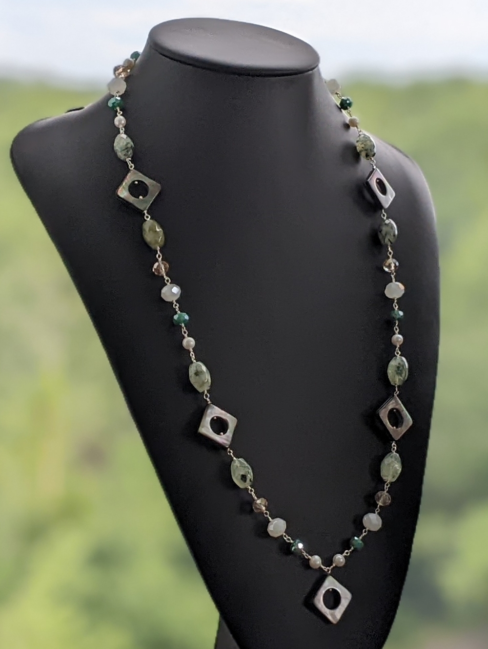 Seaside Treasures Sterling Silver and Natural Gemstone Necklace
